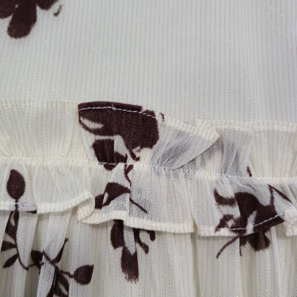 Dainty Jewells Cream and Brown Floral Long Sleeve Dress - Picture 4 of 8